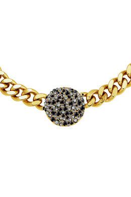 DK Cosma gold necklace black crystals