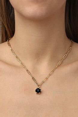 DK Tessa gold necklace black crystal