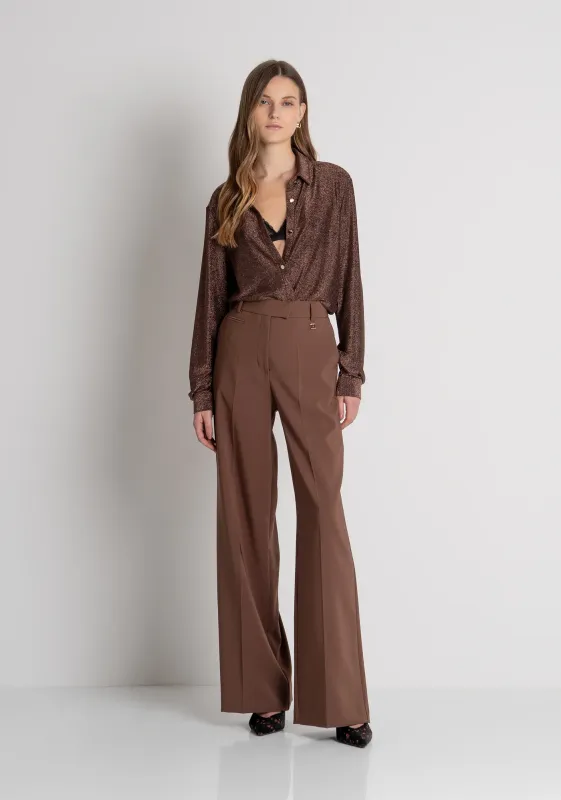 Wide leg trouser coffee brown