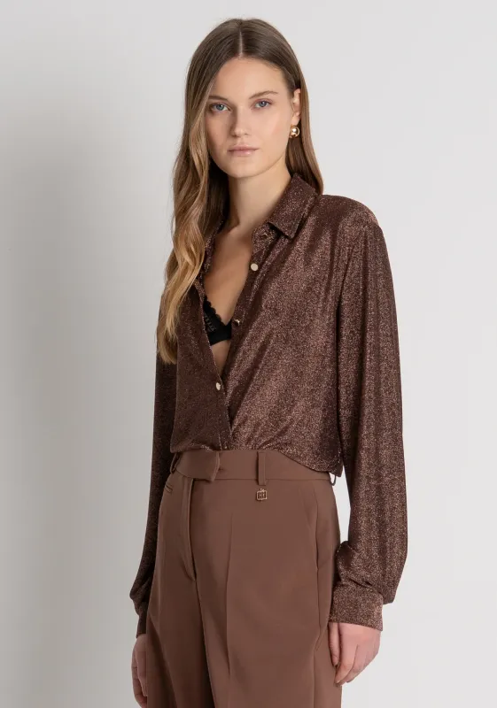 Wide leg trouser coffee brown