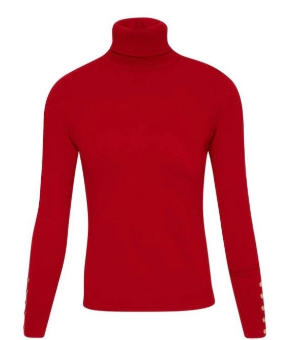 Knitted turtleneck jumper red