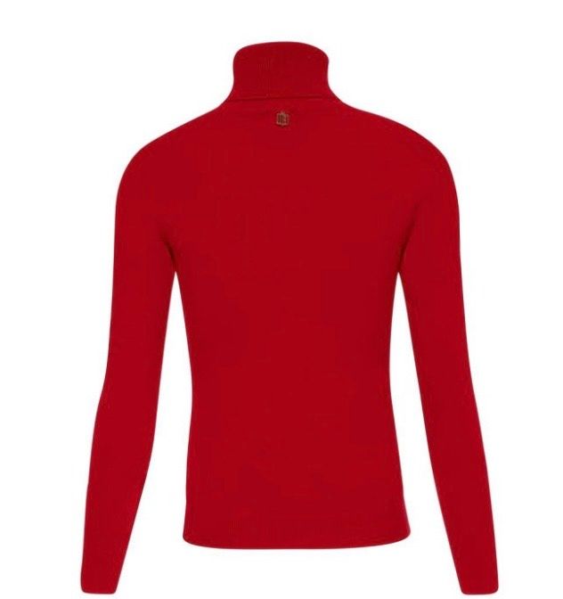 Knitted turtleneck jumper red