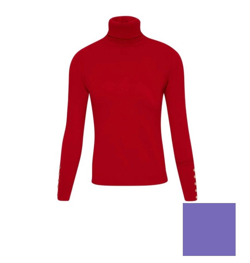 Knitted turtleneck jumper purple