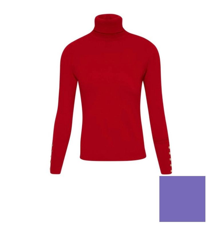 Knitted turtleneck jumper purple