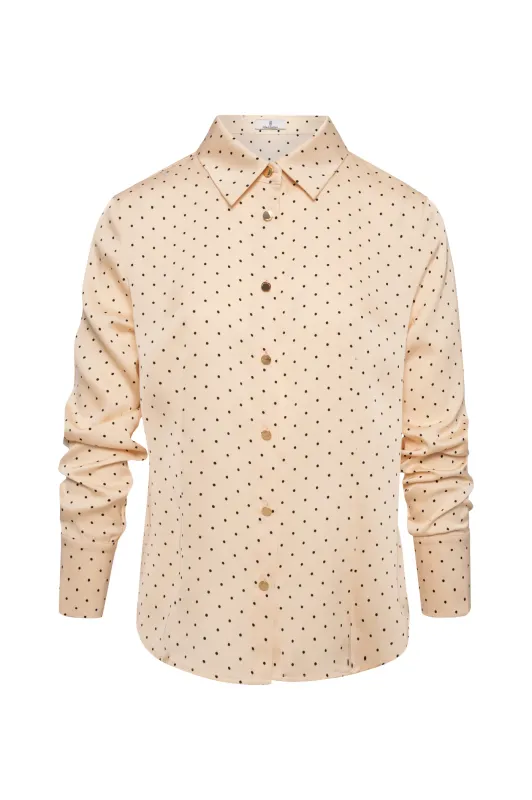 Polka dot shirt cream