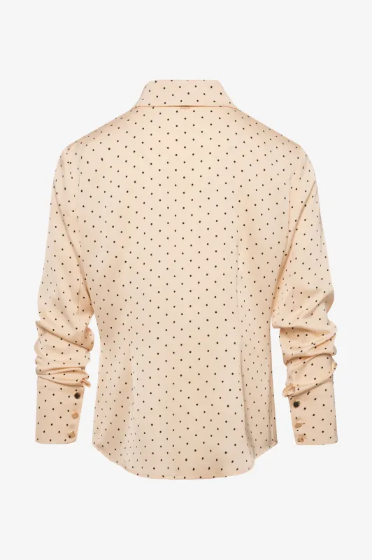 Polka dot shirt cream