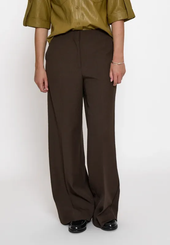 Gaia wide leg trousers chocolate brown