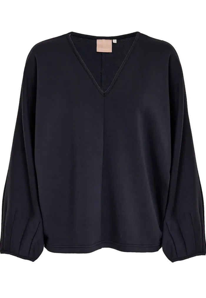 Minnie v-neck top navy blue