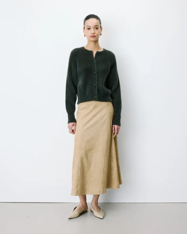Aleron round-neck cardigan khaki green