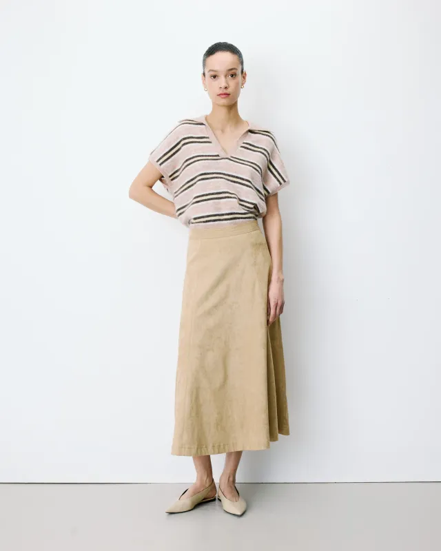 Ariana faux suede skirt camel brown