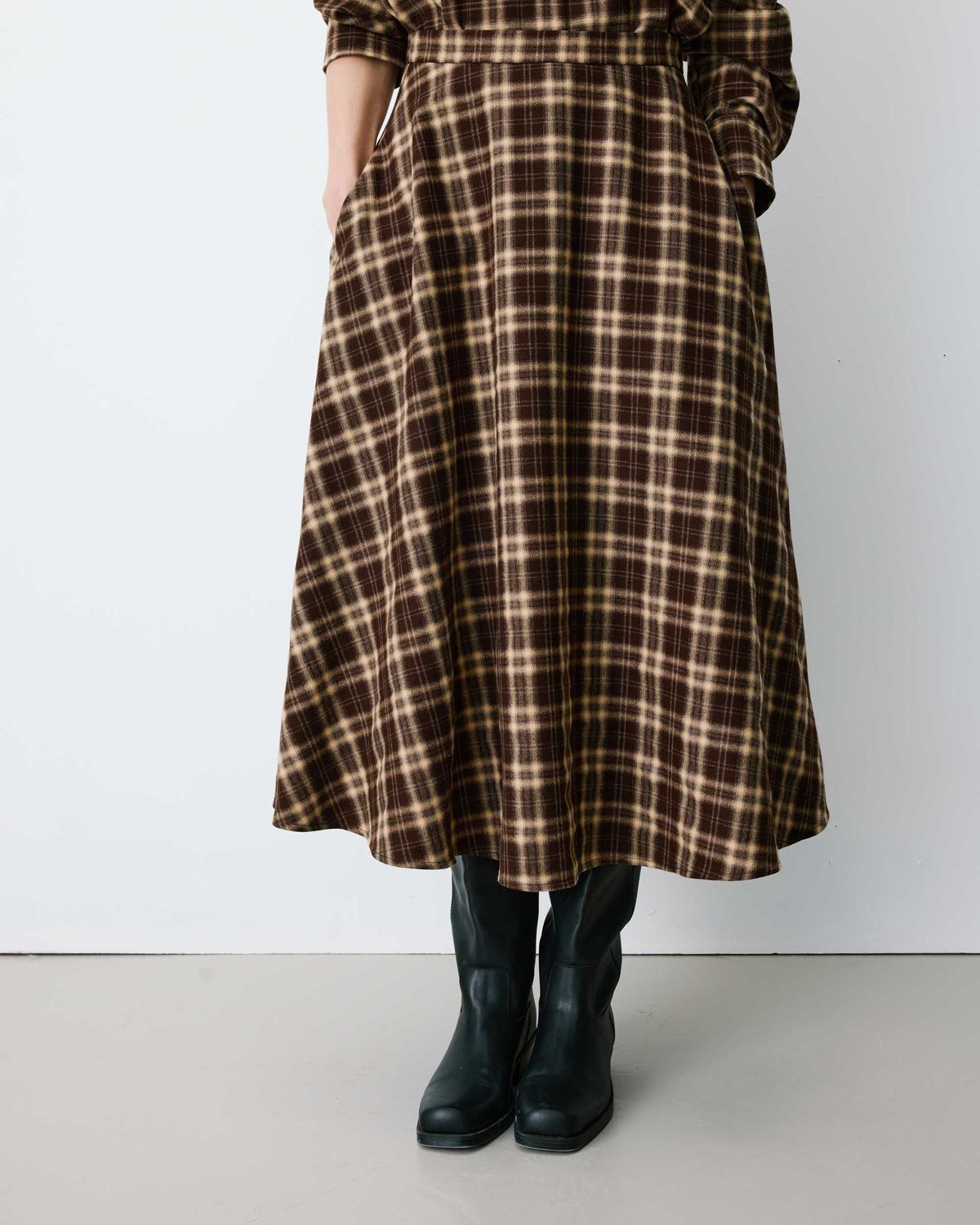 Adonia check skirt brown beige