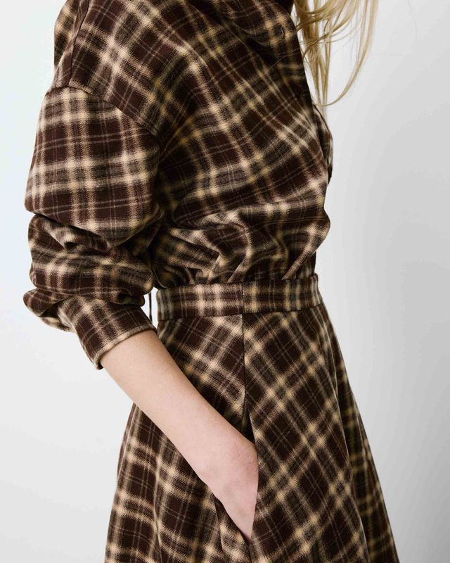 Adonia check skirt brown beige