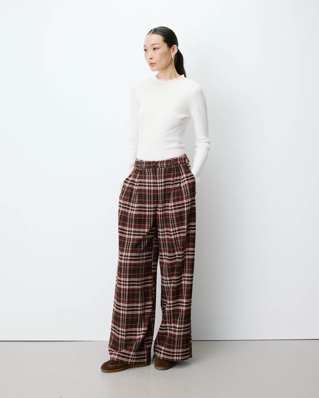 Arenzo check trousers brown mix