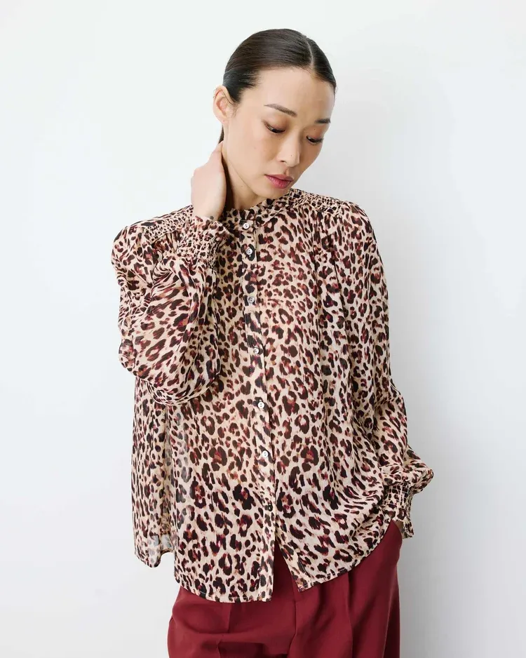 Almira leopard print blouse