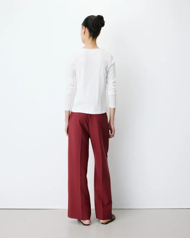 Abricot v-neck long sleeve t-shirt off white