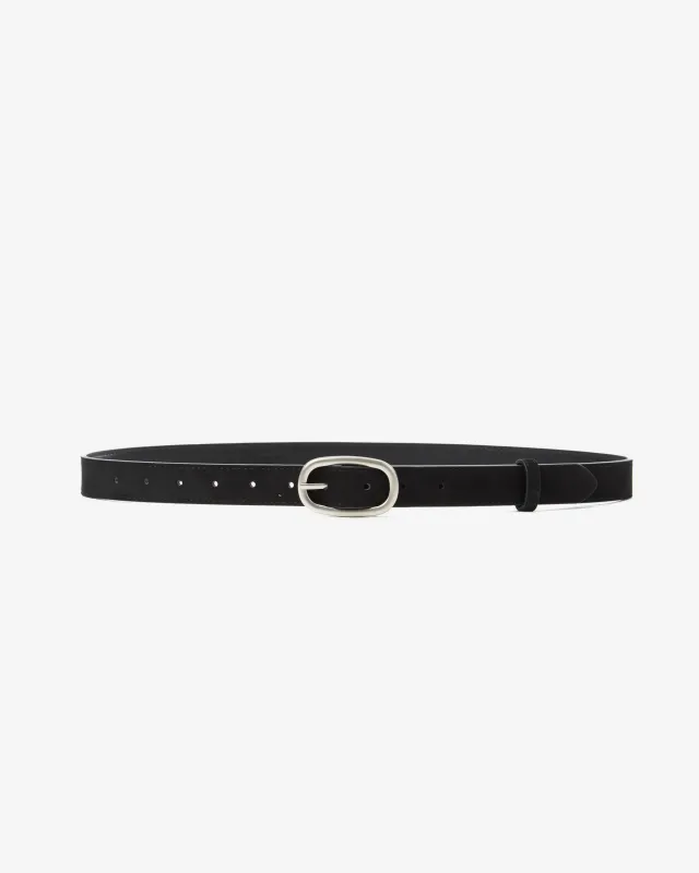 Abbey faux suede belt black