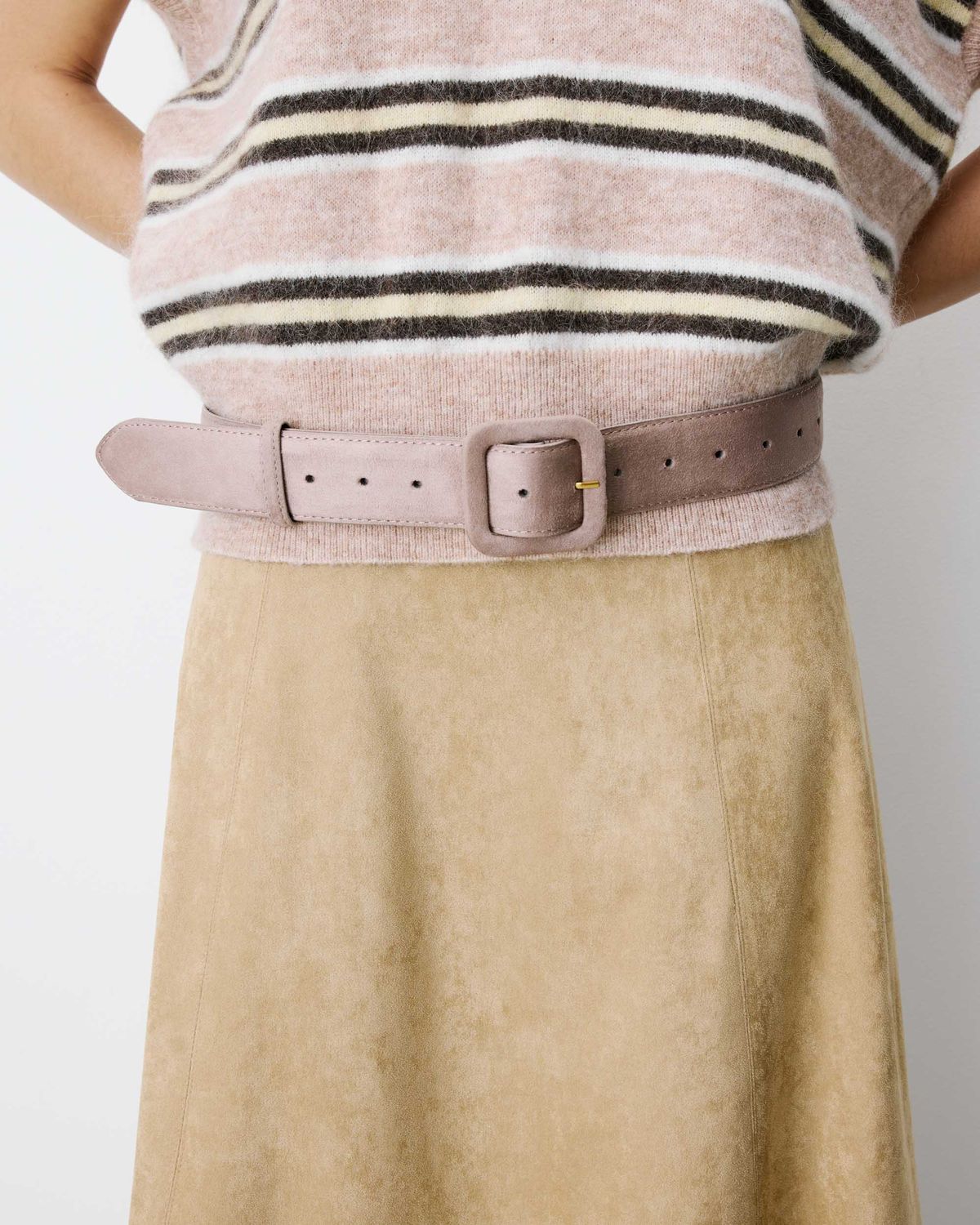 Alvaro faux suede belt fawn brown