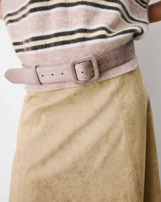 Alvaro faux suede belt fawn brown