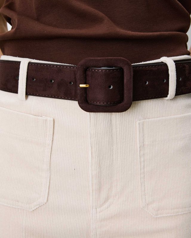 Alvaro faux suede belt chocolate brown