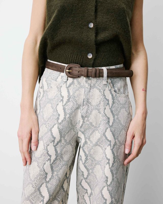 Scotland faux suede belt taupe