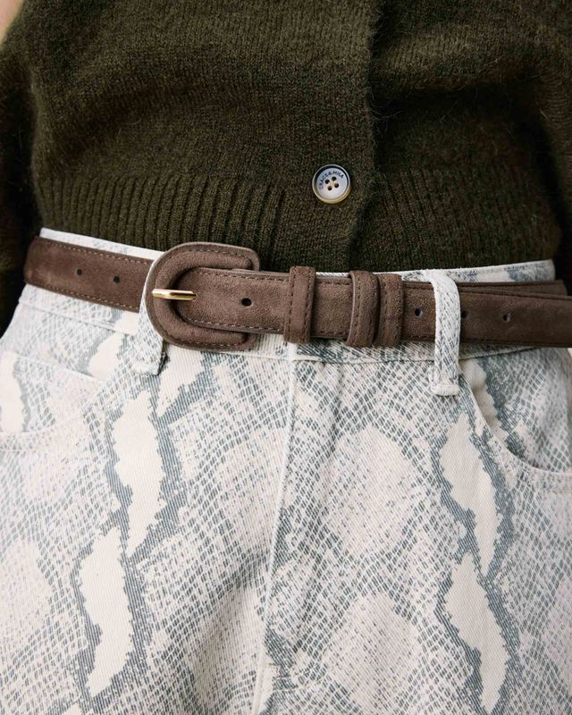 Scotland faux suede belt taupe