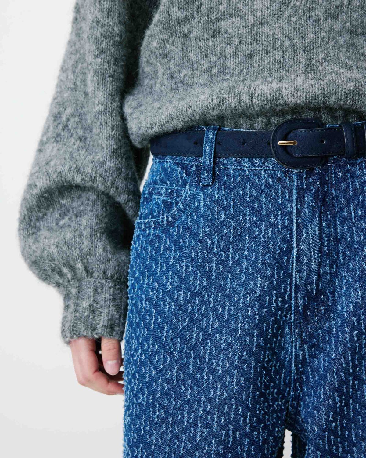 Scotland faux suede belt navy blue