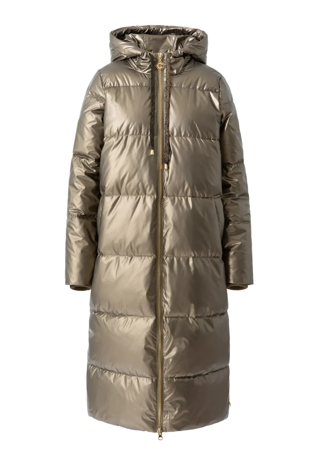 Long puffer jacket matt gold