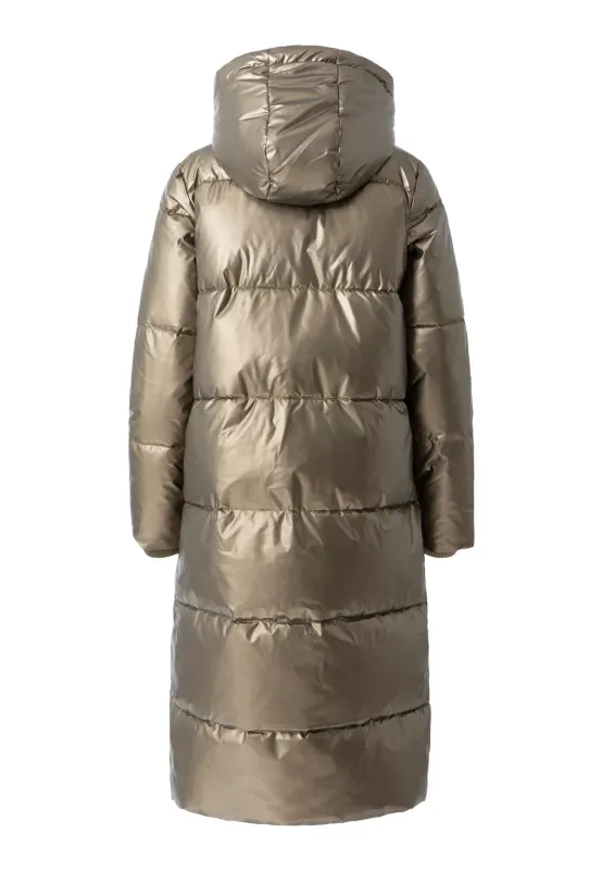 Long puffer jacket matt gold