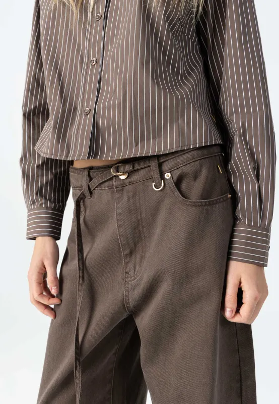 Loose fit jeans chocolate brown