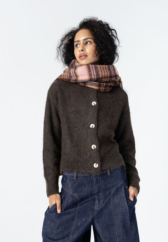 Maren scarf rose pink and brown
