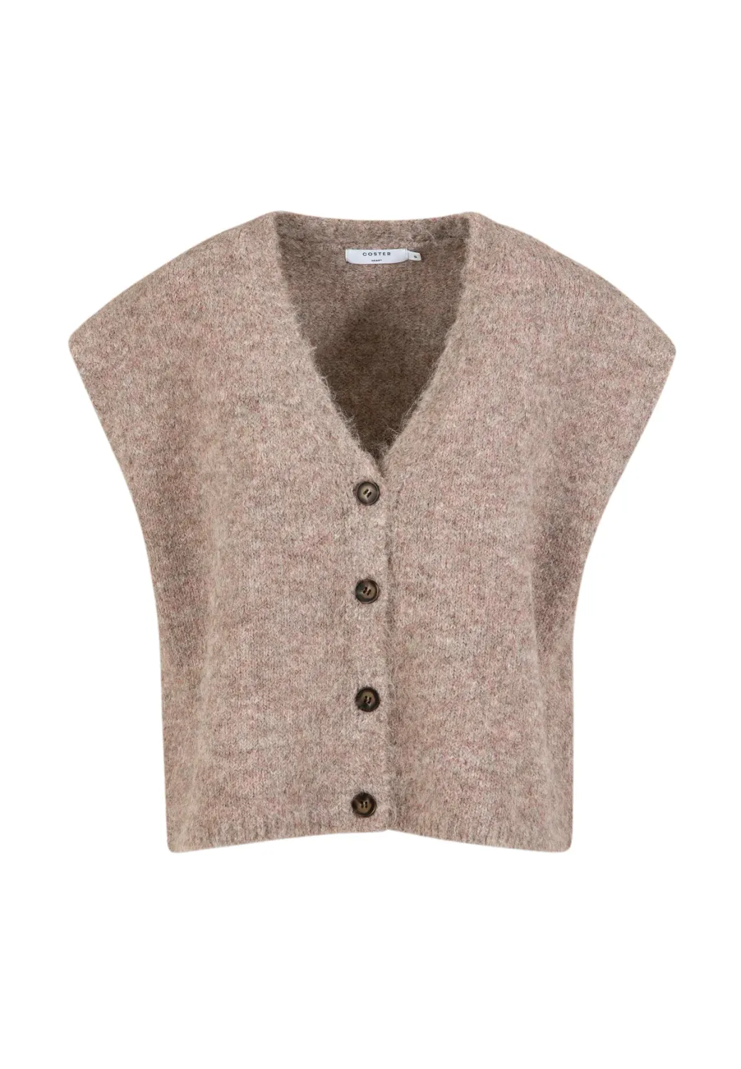 Boxy knitted gilet rose pink mix