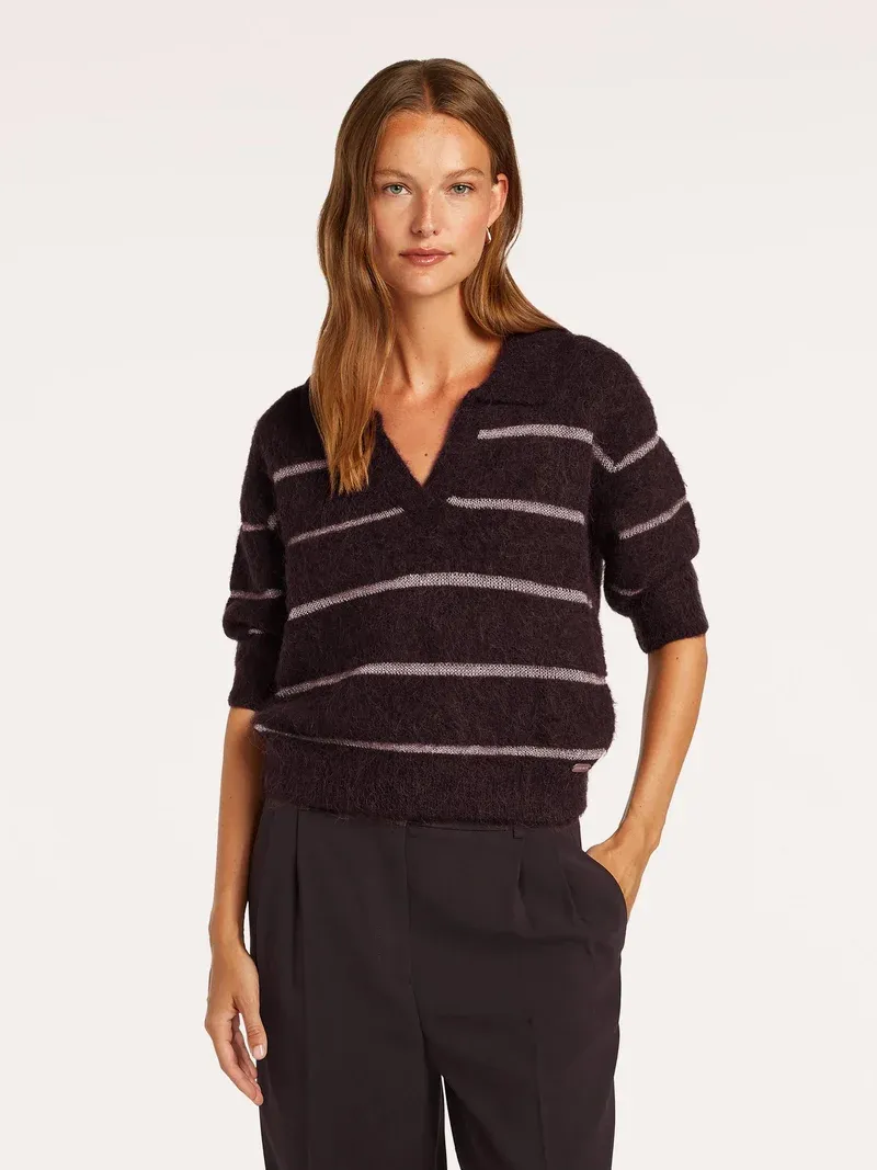 Helene knitted jumper deep mulberry purple