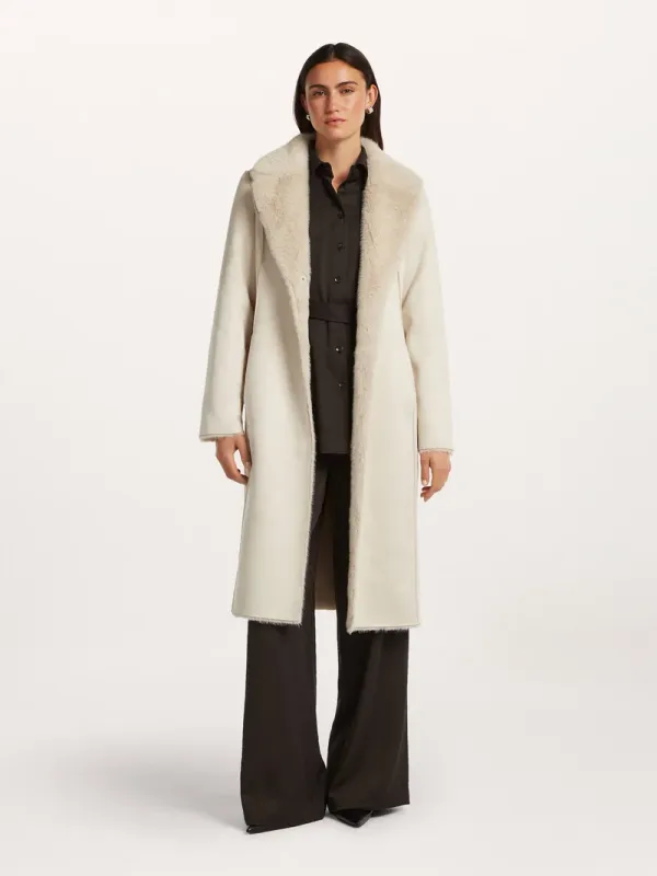 Coby reversible faux fur coat cream
