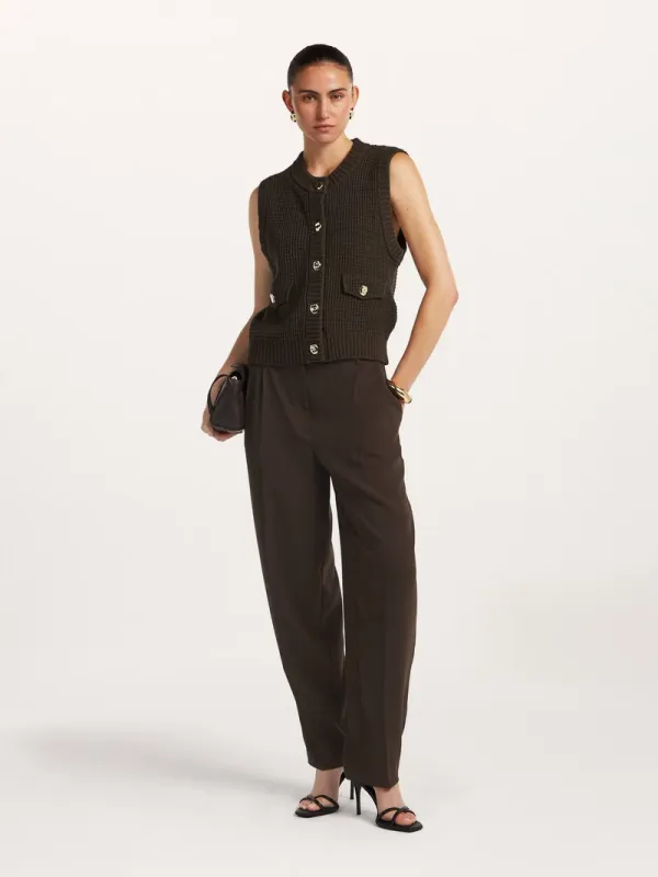 Bettine knitted gilet chocolate brown