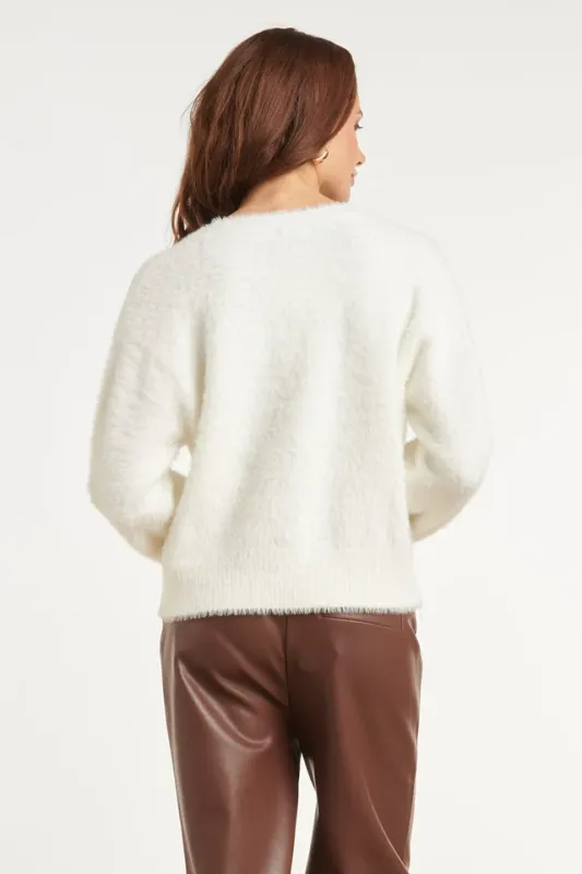 Fluffy cardigan cream