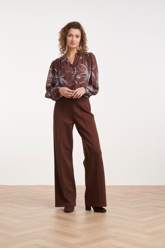 Jersey trousers chocolate brown