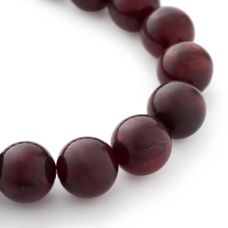 Mini beads flex link bracelet bordeaux burgundy marble