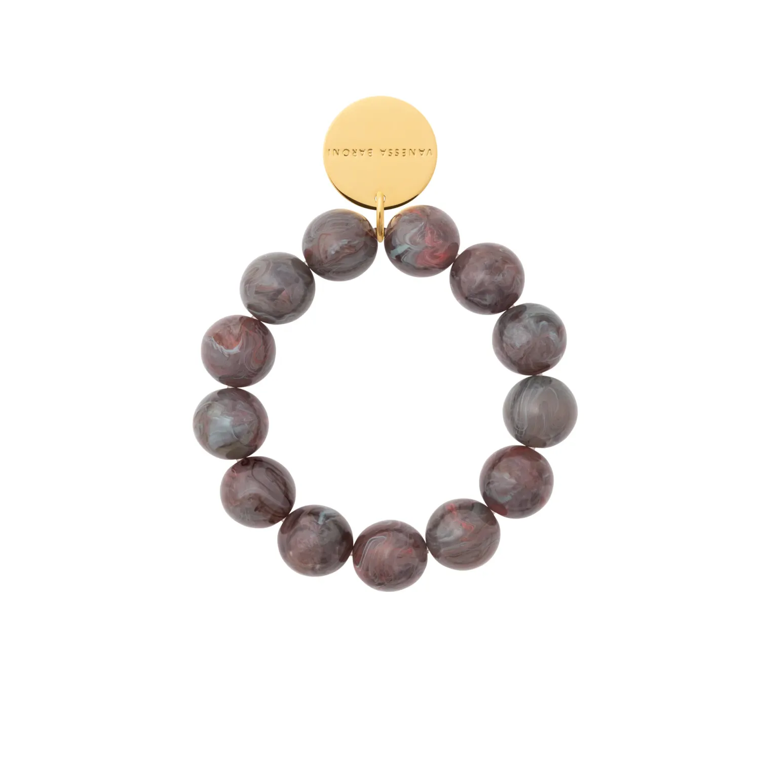 Beads flex bracelet grey and pink marble