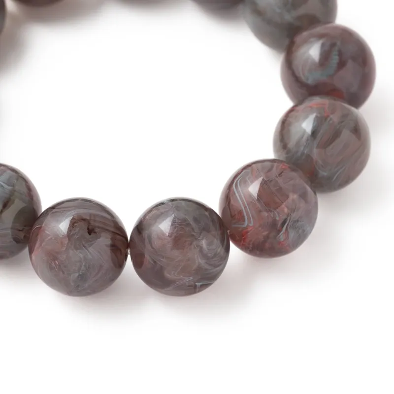 Beads flex bracelet grey and pink marble