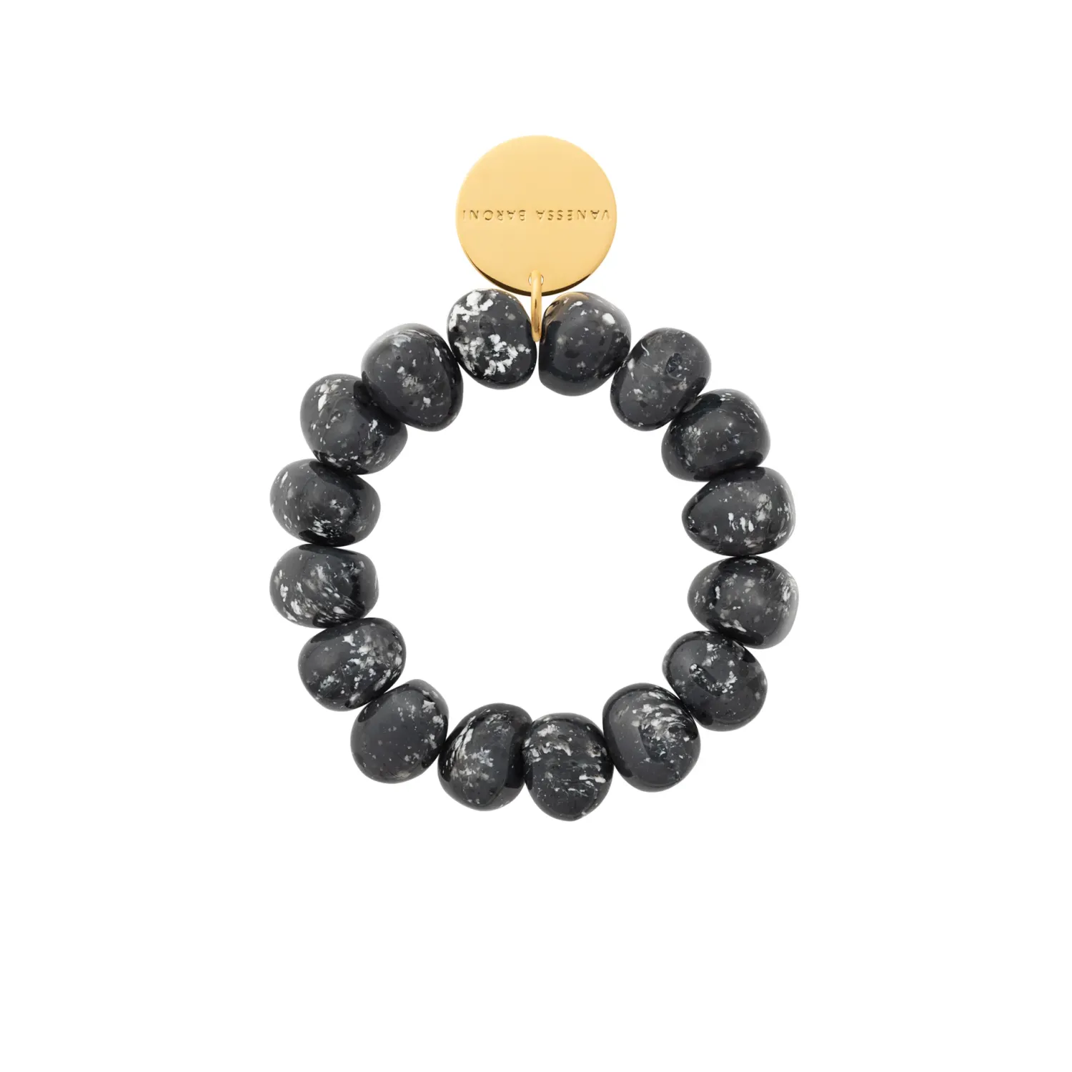 Stone flex bracelet black marble