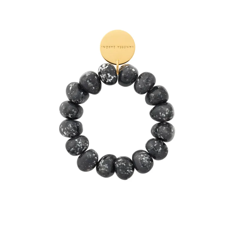 Stone flex bracelet black marble