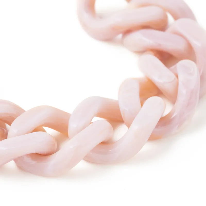 Flat chain bracelet ivory rose marble