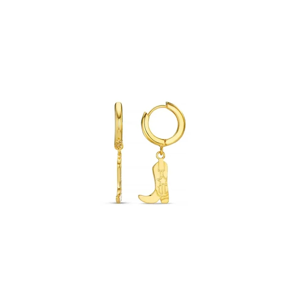 Cowboy boot micro hoop earrings