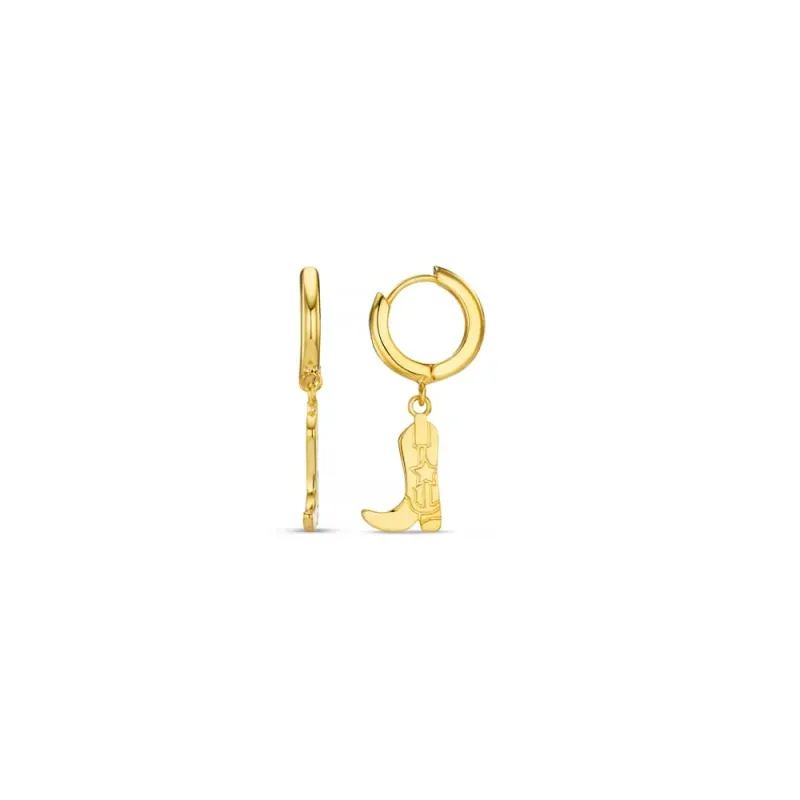 Cowboy boot micro hoop earrings