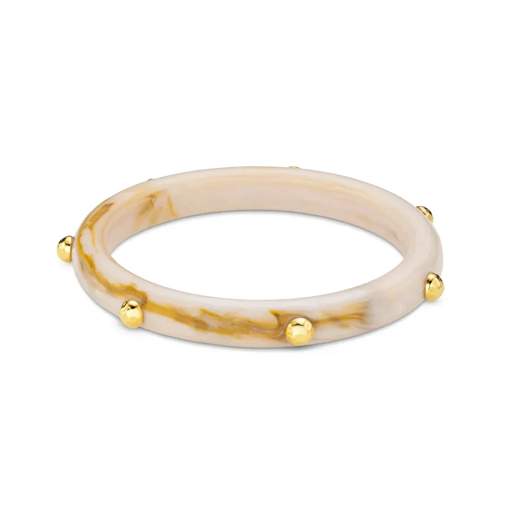 Marble resin gold studded bangle
