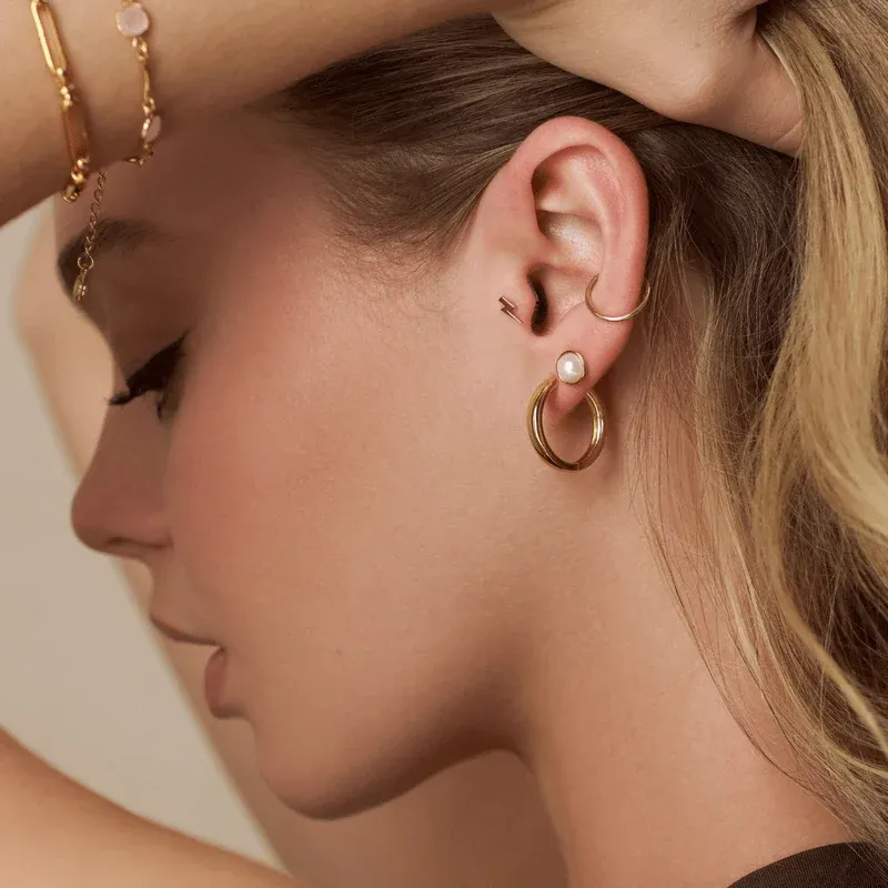Pearl stud earrings