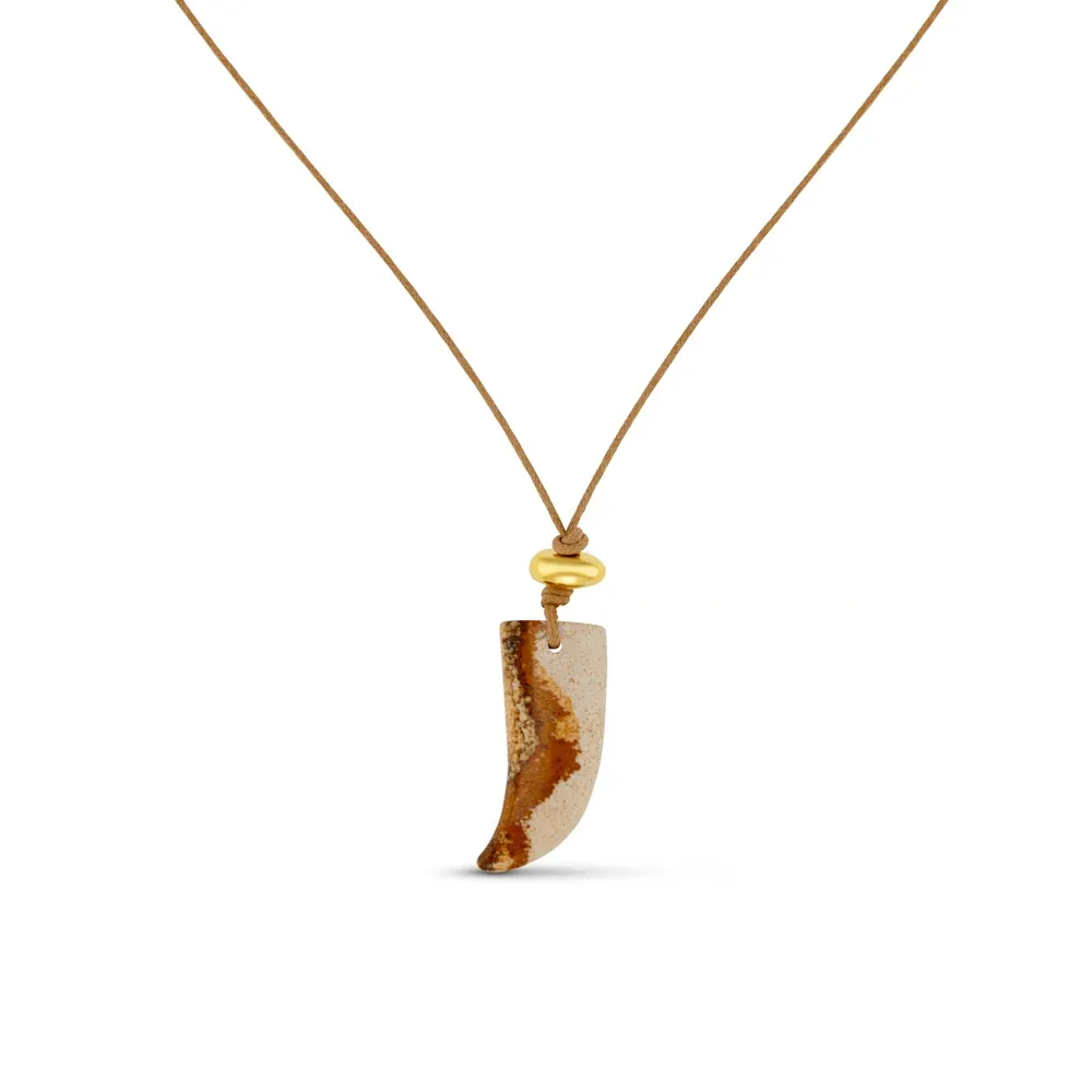 Jasper tusk adjustable cord necklace