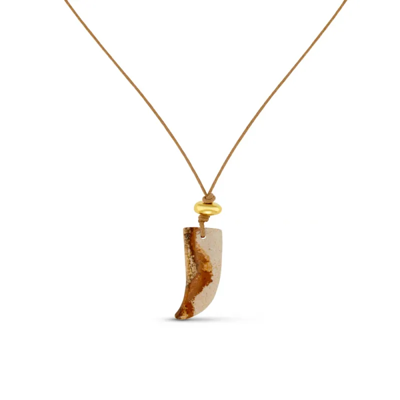 Jasper tusk adjustable cord necklace