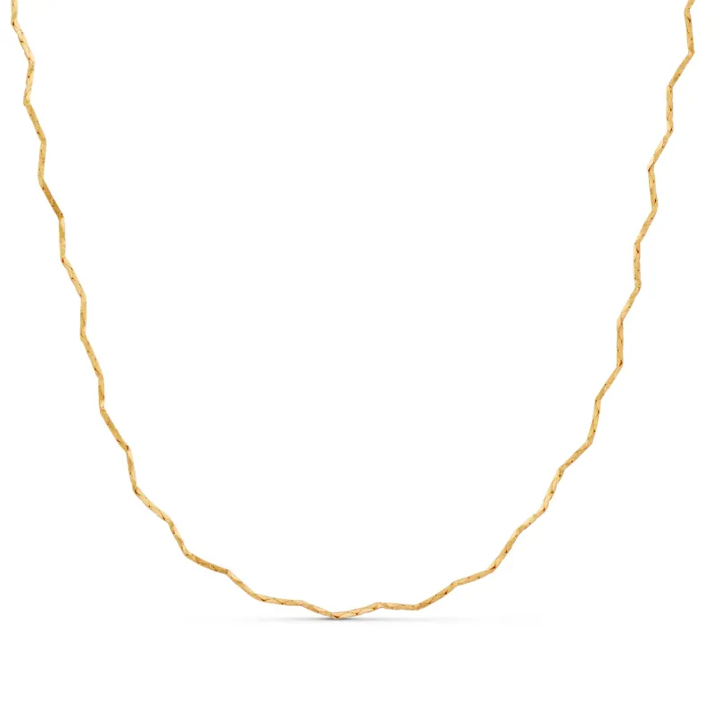 Fine wave chain necklace gold