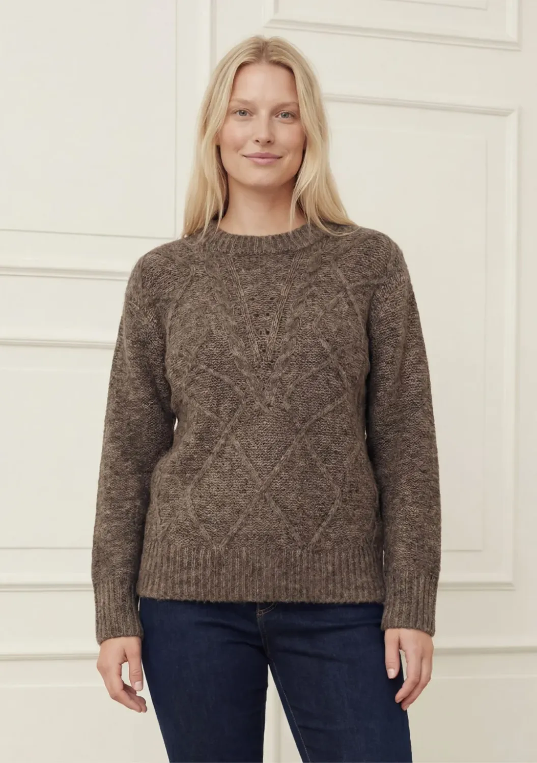 Anna new knitted jumper taupe